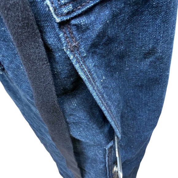 45R 45rpm Studio Japan Indigo 100% Linen Pinafore Wrap Dress Blue Size 0 / XS - Picture 6 of 14